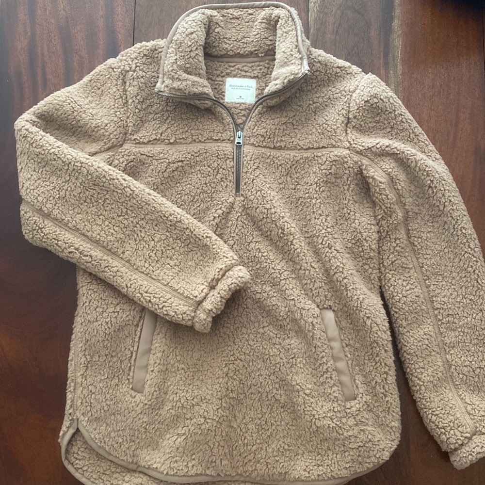 Abercrombie & Fitch 1/4 Zip Sherpa Pullover